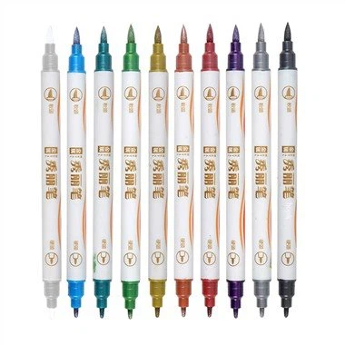Bolígrafs metàl·lics de 10 colors de doble punta